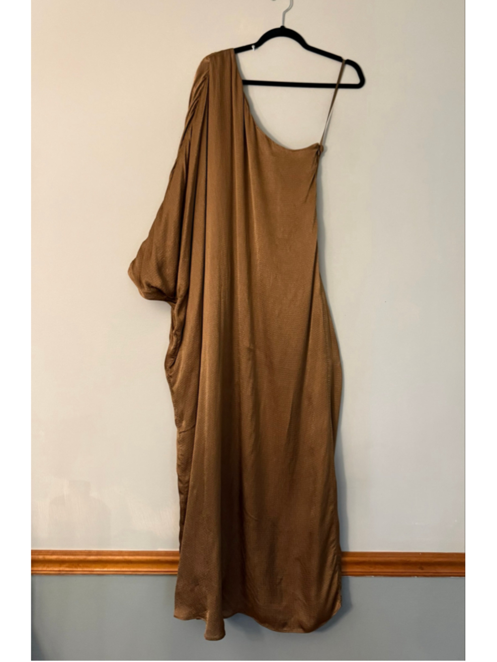 STAUD One-Shoulder Sonya Dress, Caramel - Picture 2 of 7